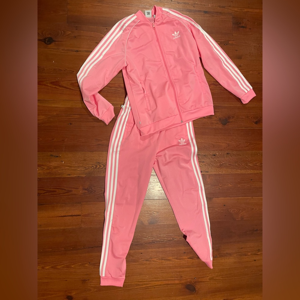 Adidas Pink Jacket with White Accents